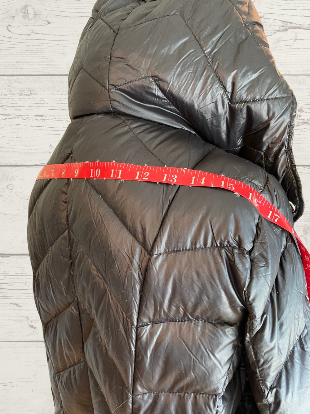 NWOT CALVIN KLEIN Women's M Black Down Chevron Long Puffer Coat No Pack Bag - Picture 11 of 17